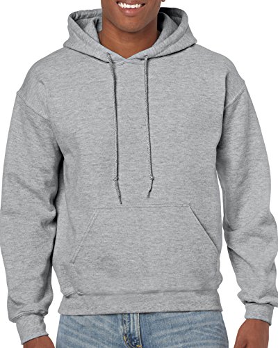 Gildan Mens Heavy Blend Fleece Hooded Sweatshirt G18500, Sport Grey, Medium